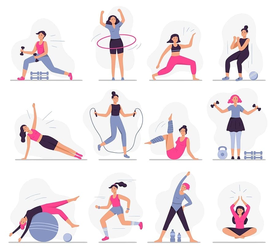 Micro-workouts fitness concept illustration